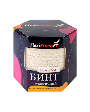 Бинт еластичний FlexiPrime® 8см*5,0м. Середньої розтяжності